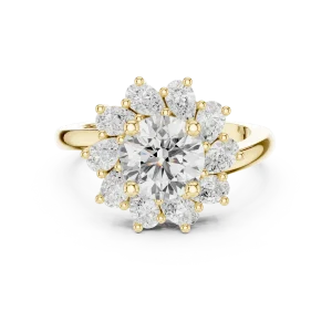 Luminary Round Solitaire Halo Statement Ring - Image 2