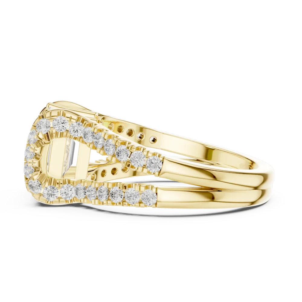 Ethereal Emerald Cut Solitaire Archway Split-Shank Ring - Image 4