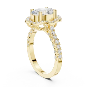 Ethereal Oval Cut Solitaire Halo Engagement Ring - Image 3