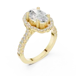 Ethereal Oval Cut Solitaire Halo Engagement Ring