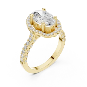 Ethereal Oval Cut Solitaire Halo Engagement Ring
