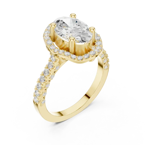 Ethereal Oval Cut Solitaire Halo Engagement Ring