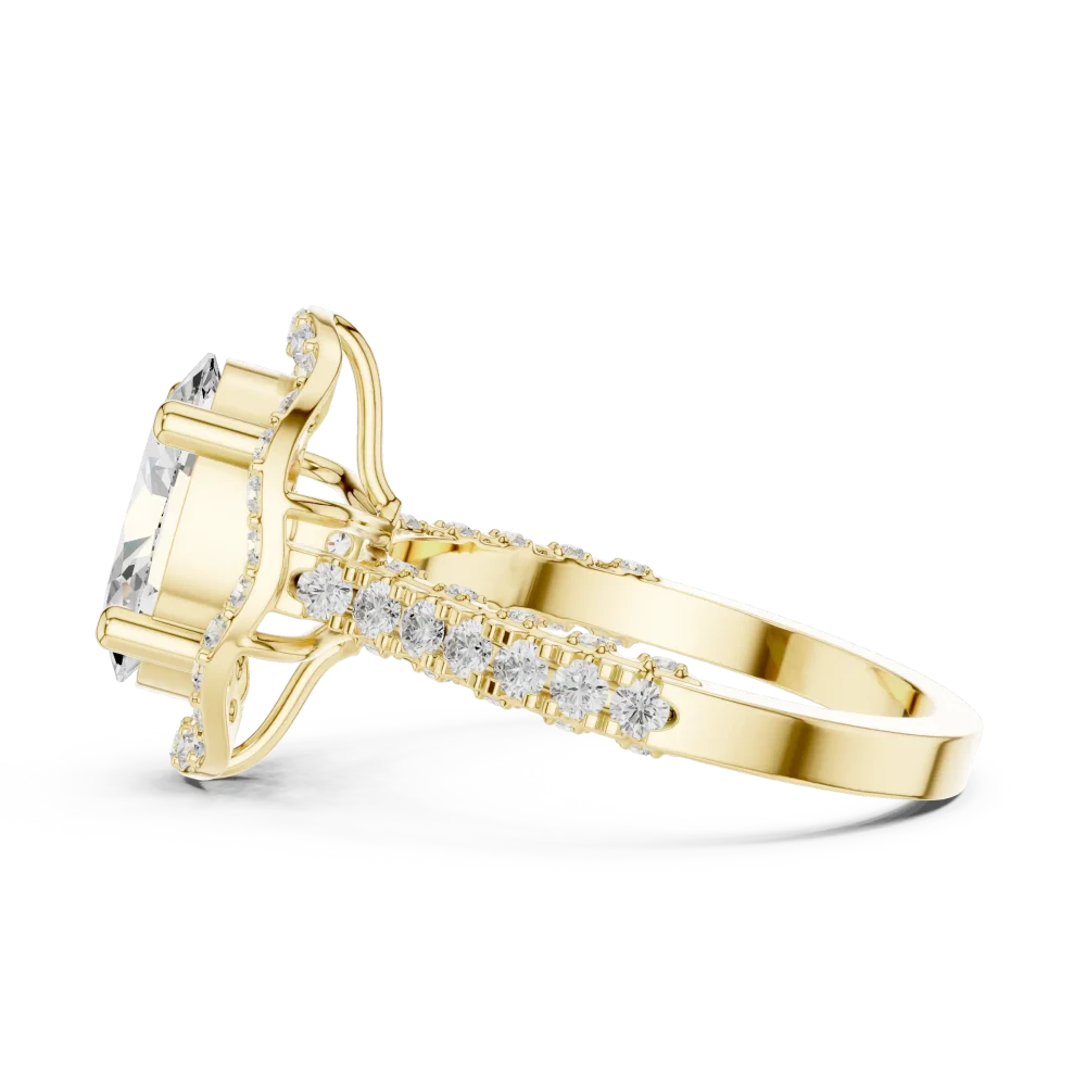 Ethereal Oval Cut Solitaire Halo Engagement Ring - Image 4