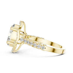 Ethereal Oval Cut Solitaire Halo Engagement Ring - Image 4