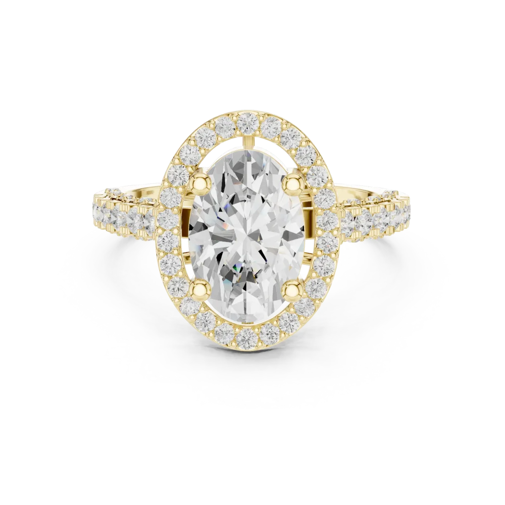 Ethereal Oval Cut Solitaire Halo Engagement Ring - Image 2