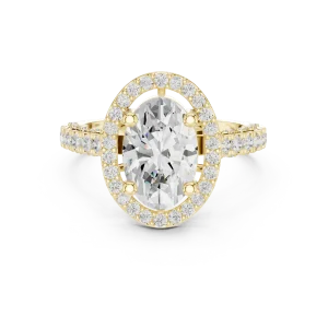 Ethereal Oval Cut Solitaire Halo Engagement Ring - Image 2