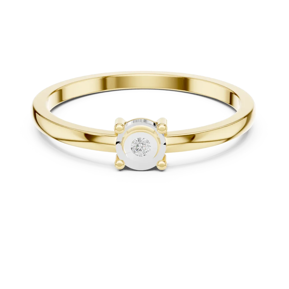 Essence Round Brilliant Minimalist Band Ring - Image 2