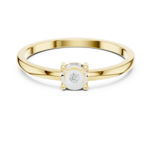 Essence Round Brilliant Minimalist Band Ring - Image 2