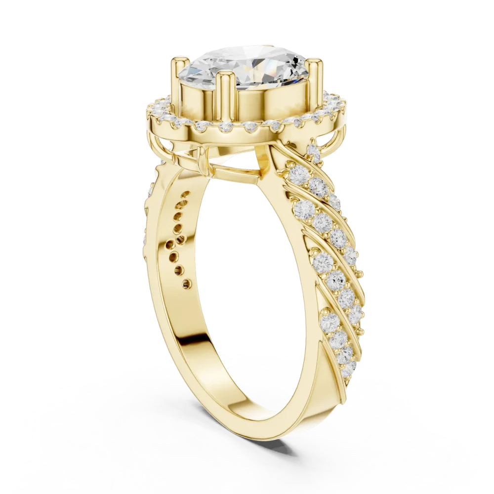 Ethereal Oval Cut Halo Solitaire Ring - Image 3