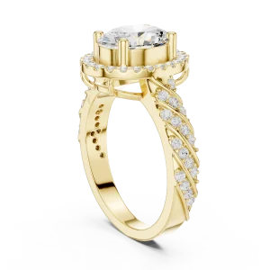 Ethereal Oval Cut Halo Solitaire Ring - Image 3