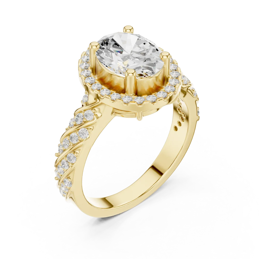 Discover the radiant brilliance of this oval cut Solitaire ring. Crafted with premium DIAMEUR diamonds, it is the perfect symbol of elegance. Shop now.