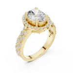 Ethereal Oval Cut Halo Solitaire Ring