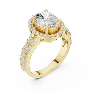 Ethereal Oval Cut Halo Solitaire Ring