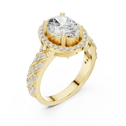 Ethereal Oval Cut Halo Solitaire Ring