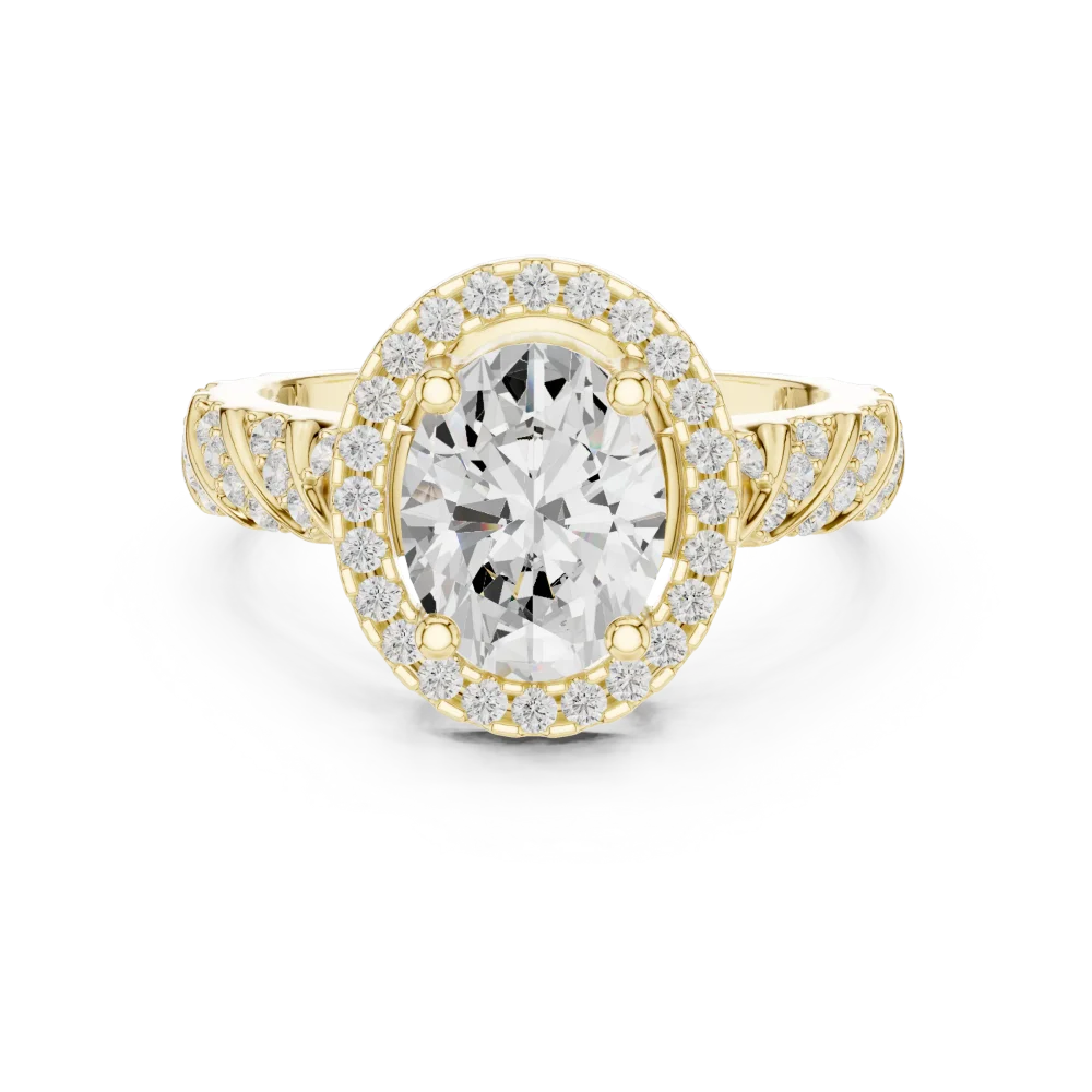 Ethereal Oval Cut Halo Solitaire Ring - Image 2