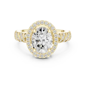 Ethereal Oval Cut Halo Solitaire Ring - Image 2