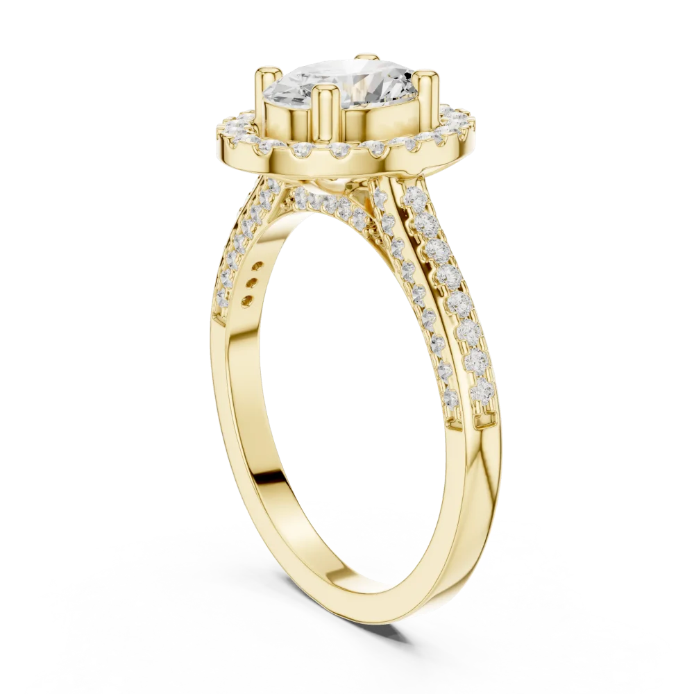 Ethereal Oval Solitaire Halo Engagement Ring - Image 3