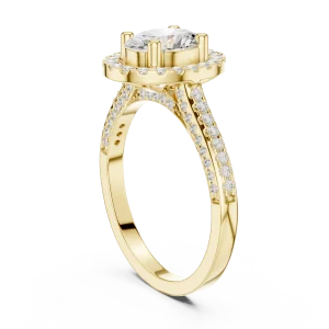 Ethereal Oval Solitaire Halo Engagement Ring - Image 3