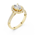 Ethereal Oval Solitaire Halo Engagement Ring