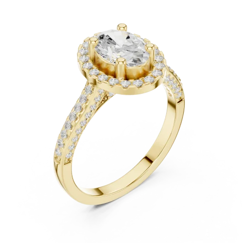 Ethereal Oval Solitaire Halo Engagement Ring