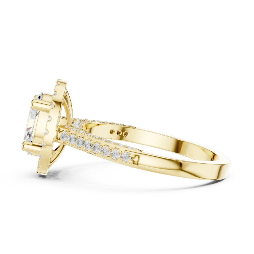 Ethereal Oval Solitaire Halo Engagement Ring - Image 4