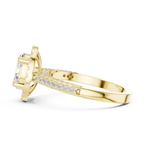 Ethereal Oval Solitaire Halo Engagement Ring - Image 4