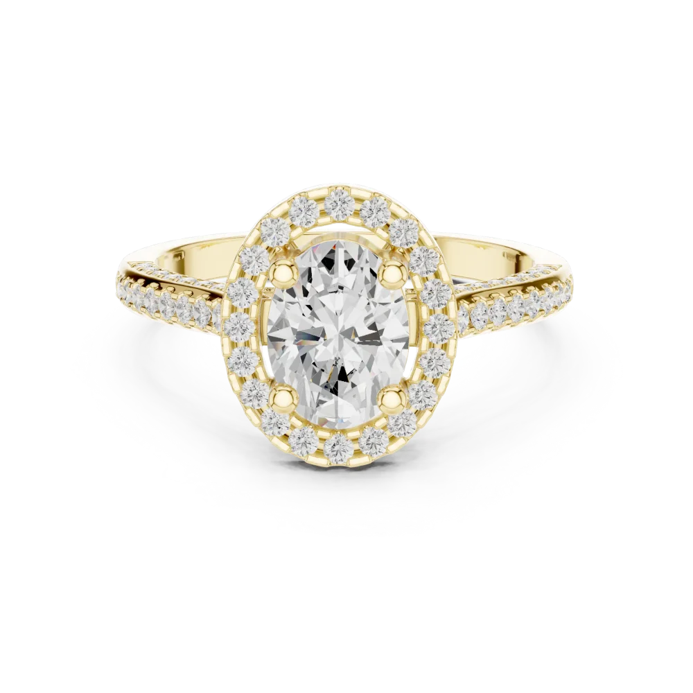 Ethereal Oval Solitaire Halo Engagement Ring - Image 2