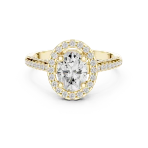 Ethereal Oval Solitaire Halo Engagement Ring - Image 2