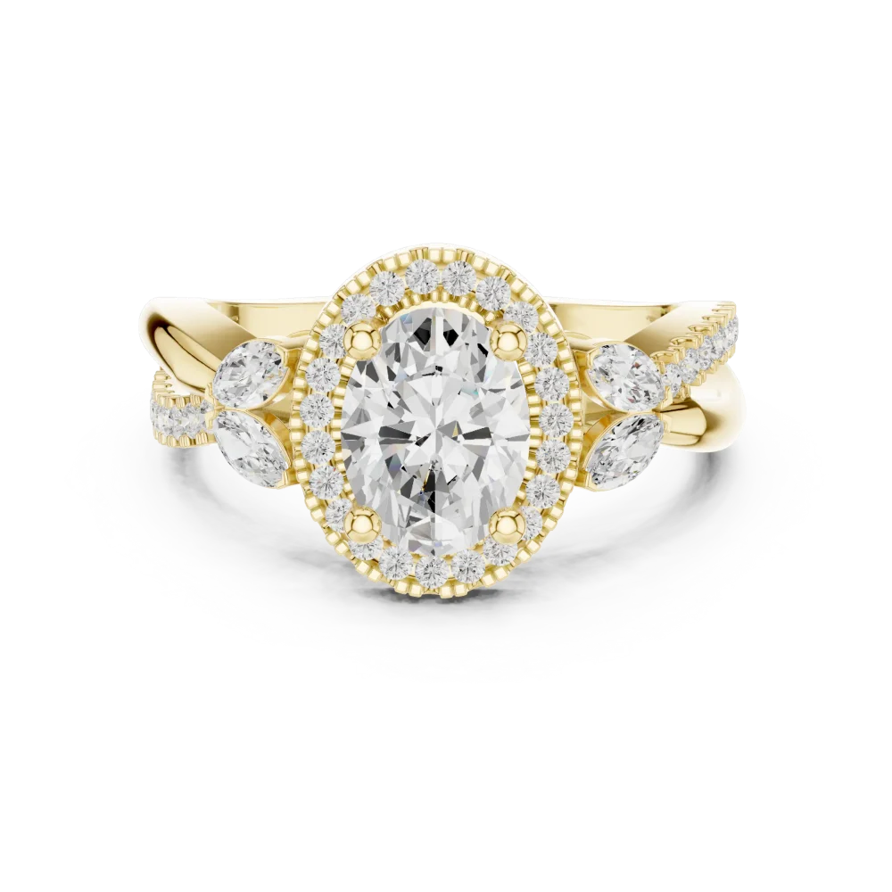 Luminary Oval Solitaire Halo Engagement Ring - Image 2
