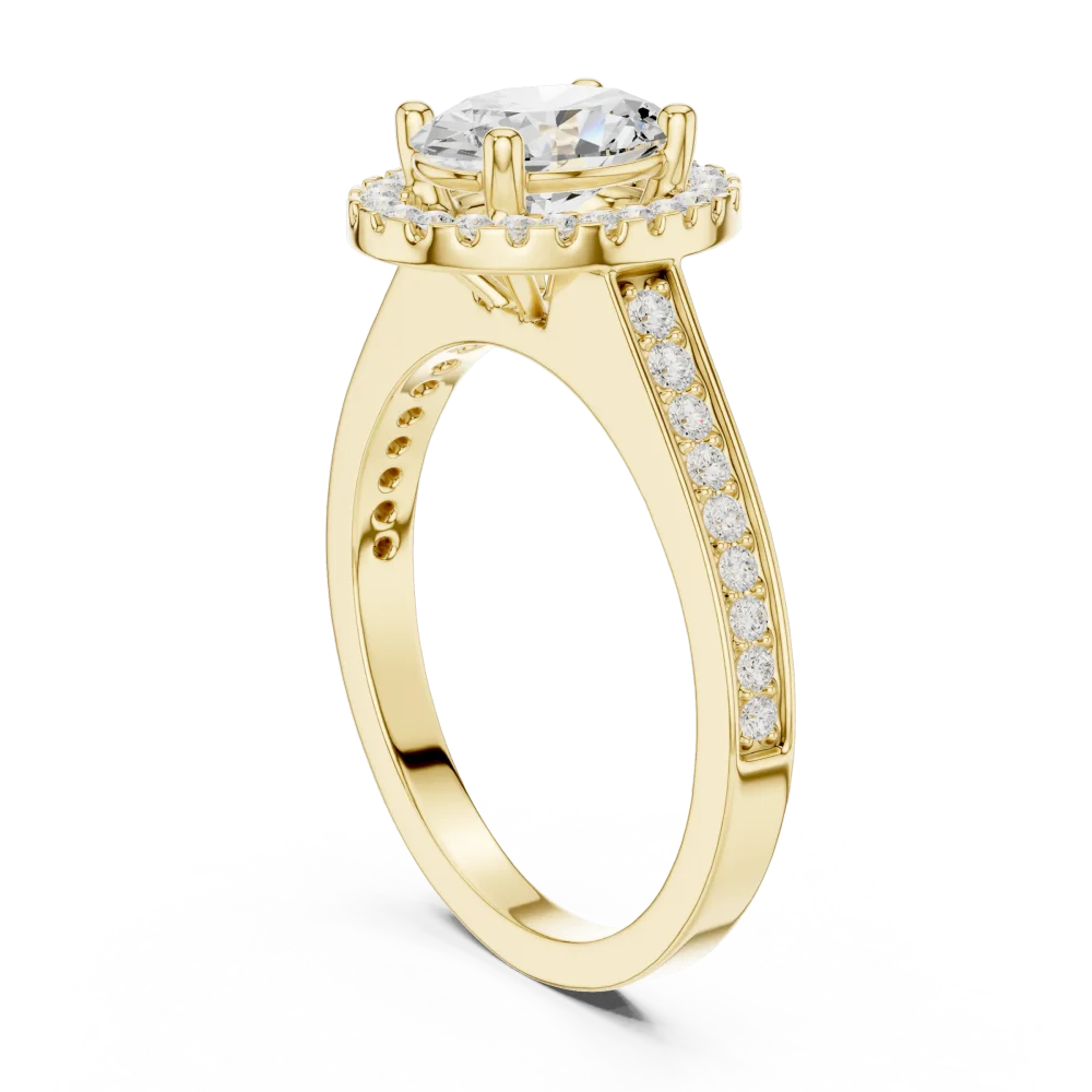 Lumina Oval Cut Halo Solitaire Ring - Image 3