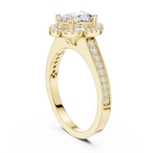 Lumina Oval Cut Halo Solitaire Ring - Image 3