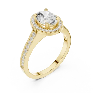 Lumina Oval Cut Halo Solitaire Ring