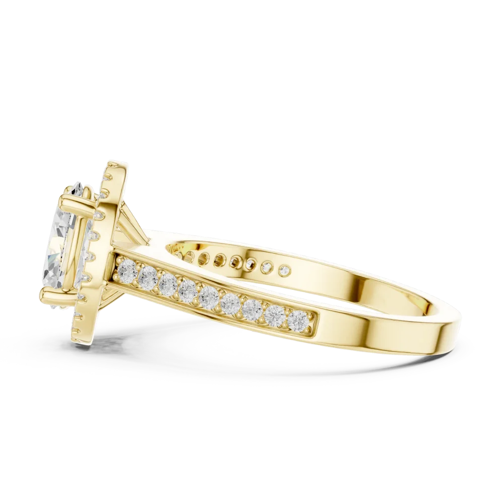 Lumina Oval Cut Halo Solitaire Ring - Image 4