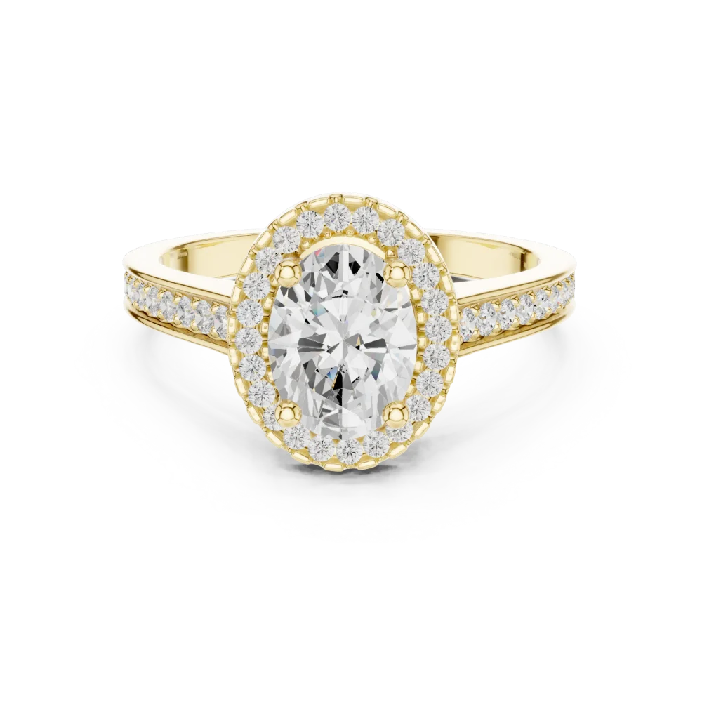 Lumina Oval Cut Halo Solitaire Ring - Image 2