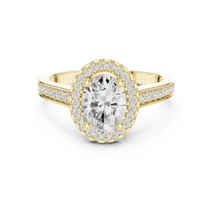 Lumina Oval Cut Halo Solitaire Ring - Image 2