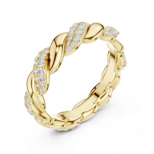 Infinite Radiance Twisted Pavé Band