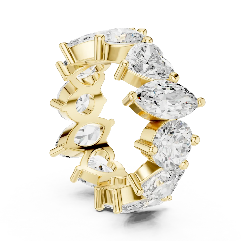 Ethereal Marquise and Heart Solitaire Eternity Band - Image 3