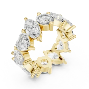 Ethereal Marquise and Heart Solitaire Eternity Band