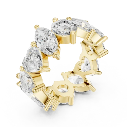 Ethereal Marquise and Heart Solitaire Eternity Band