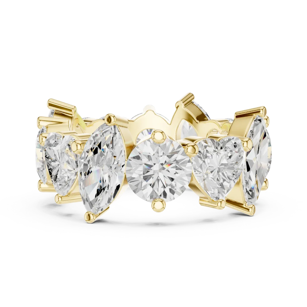 Ethereal Marquise and Heart Solitaire Eternity Band - Image 4