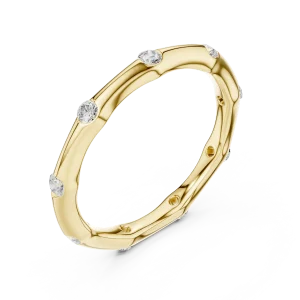 Linear Round Brilliant Bezel-Set Eternity Band