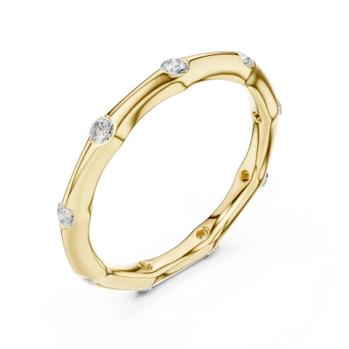 Linear Round Brilliant Bezel-Set Eternity Band