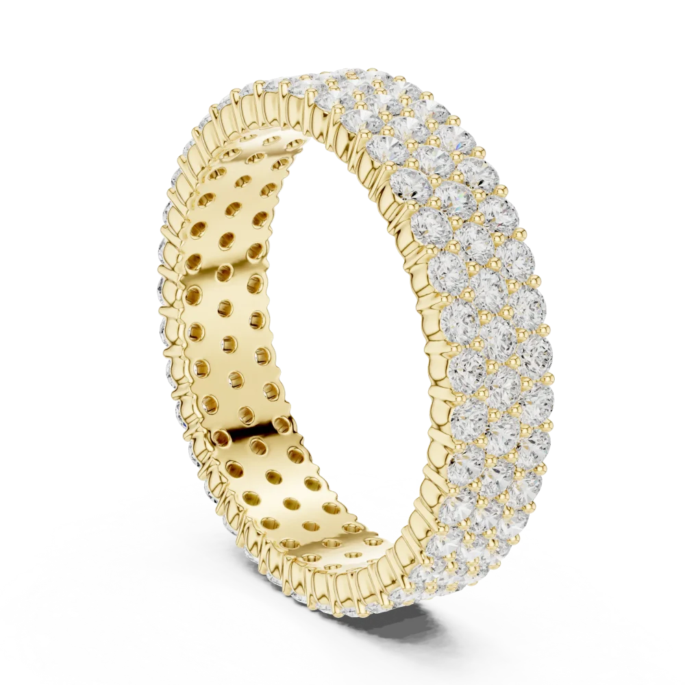 Infinite Radiance Triple Row Round Brilliant Pavé-Set Band - Image 3