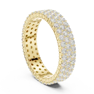 Infinite Radiance Triple Row Round Brilliant Pavé-Set Band - Image 3