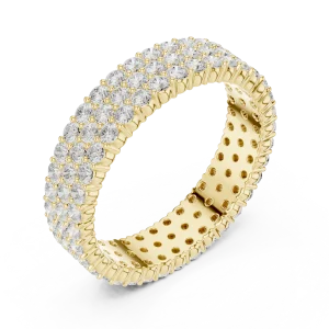 Infinite Radiance Triple Row Round Brilliant Pavé-Set Band
