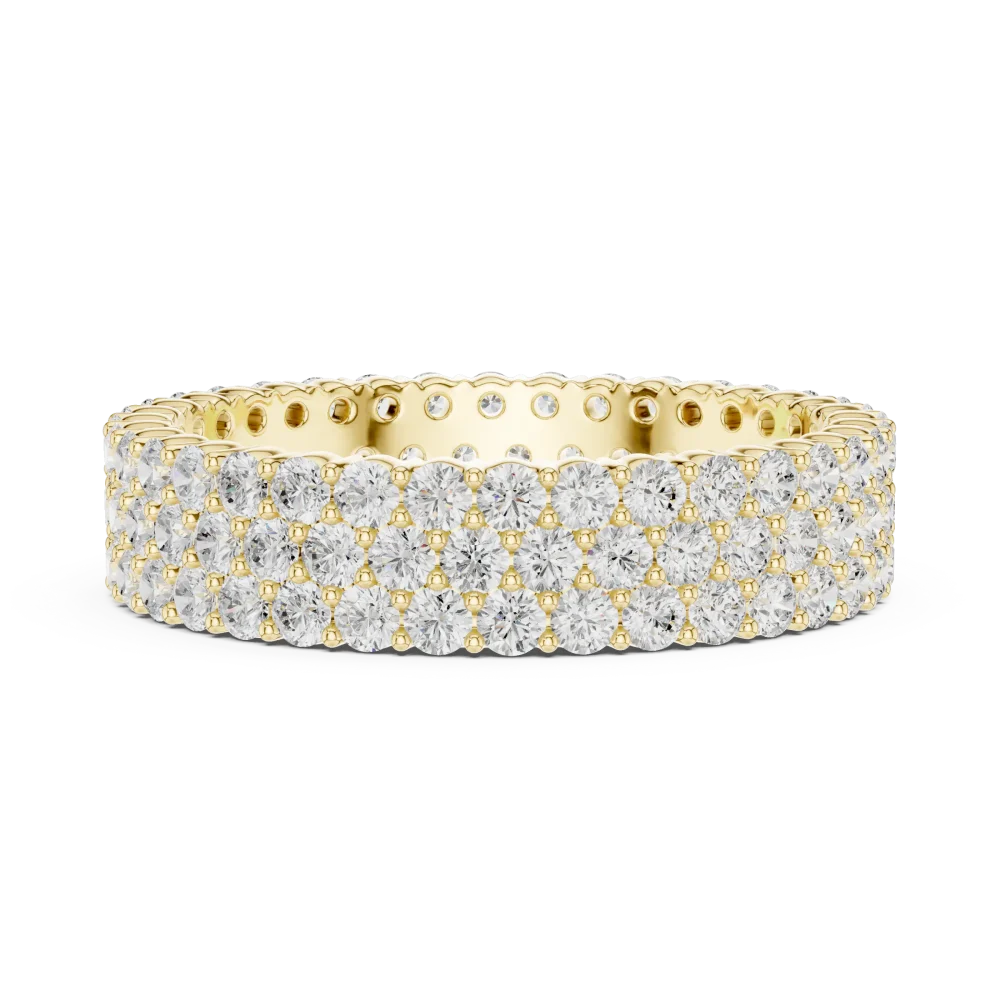 Infinite Radiance Triple Row Round Brilliant Pavé-Set Band - Image 4