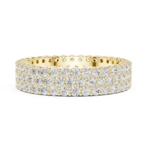 Infinite Radiance Triple Row Round Brilliant Pavé-Set Band - Image 4