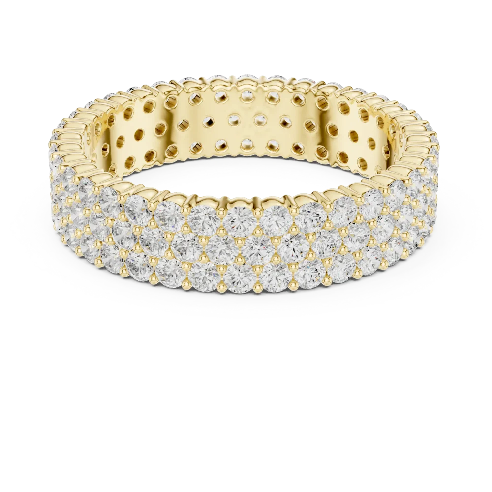 Infinite Radiance Triple Row Round Brilliant Pavé-Set Band - Image 2