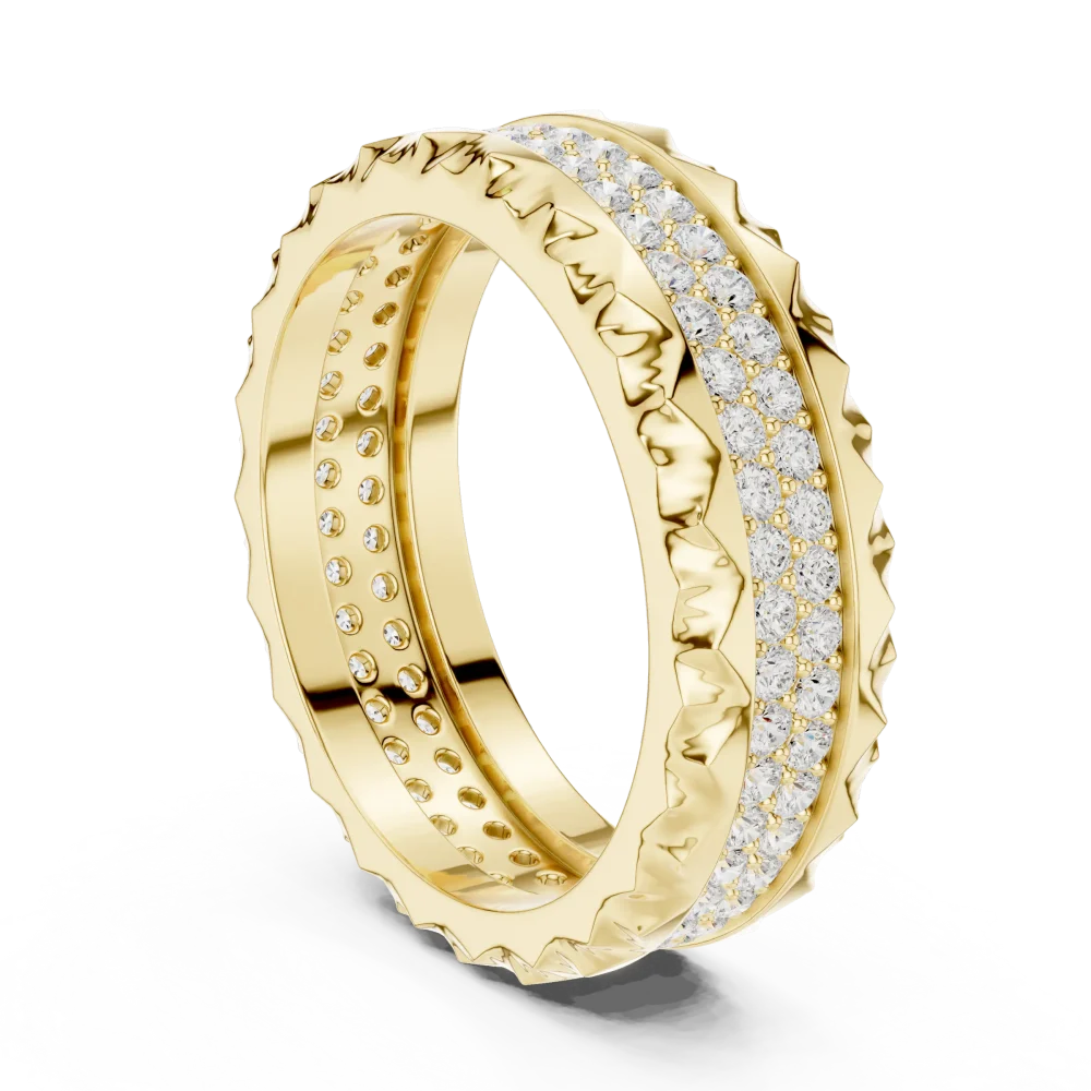 Luminous Pavé Round Brilliant Linear Band - Image 3