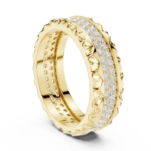 Luminous Pavé Round Brilliant Linear Band - Image 3
